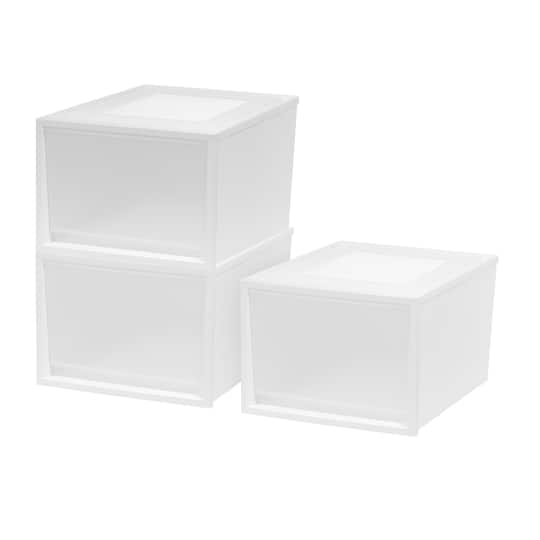 Iris® White Deep Box Chest Drawer, 3 Pack